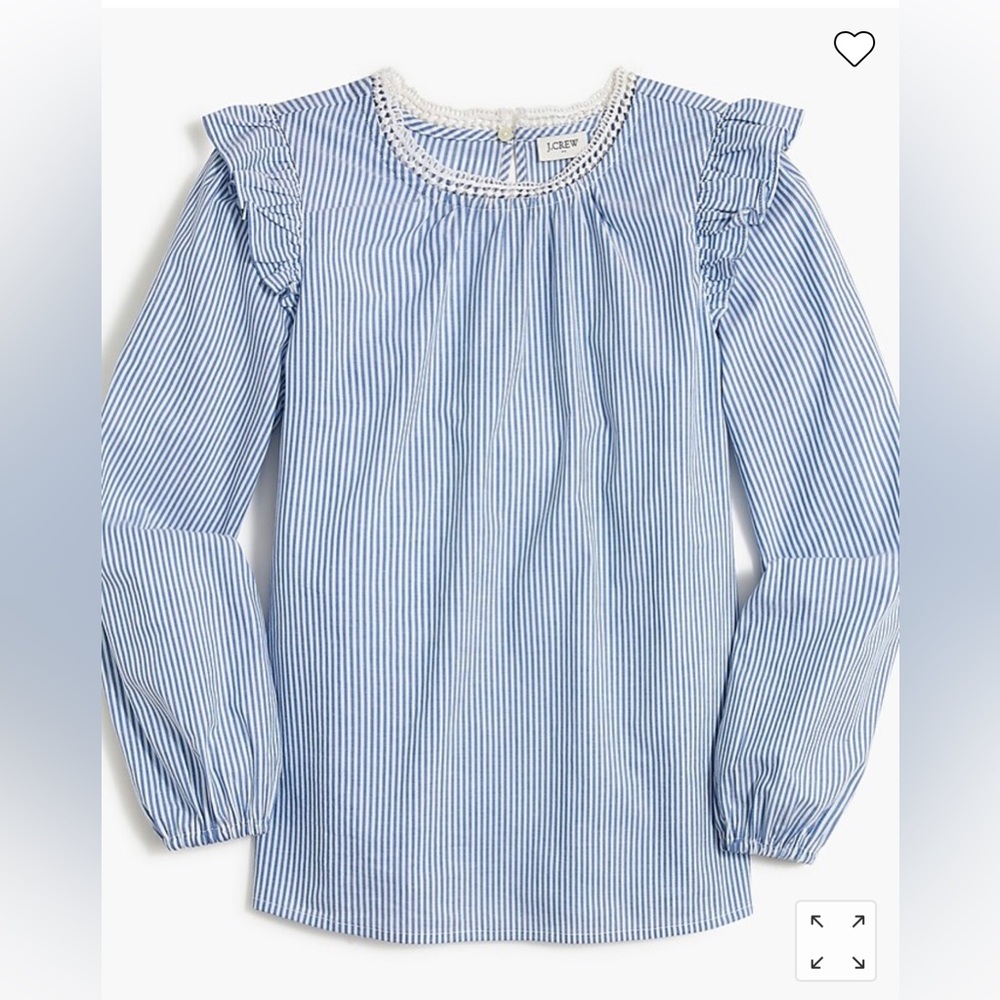 J. Crew Factory Ruffle Shoulder Top XL